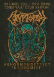 CRYPTOPSY, ABNORMYNDEFFECT si NEUROMIST concerteaza in Chisinau