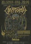 CRYPTOPSY, TERMINAL PROSPECT si COINS AS PORTRAITS concerteaza in Bucuresti