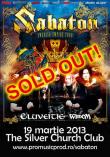 Concertul SABATON - ELUVEITIE - WISDOM de la Bucuresti este Sold Out!